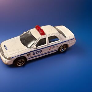 Vintage Realtoy White NYPD Ford Crown Victoria Police Department Cruiser